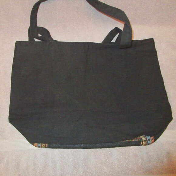 Mythical KITTY CATS Woven Tapestry TOTE Shoulder Bag LIGHTWEIGHT Embroidered XL - Picture 9 of 11